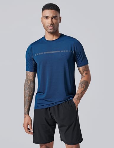 3106wVyvYEL._AC_.jpg 5 Pack Men’s Active Quick Dry Crew Neck T Shirts | Athletic Running Gym Workout Short Sleeve Tee Tops Bulk (Set 3, Large) : Clothing, Shoes & Jewelry