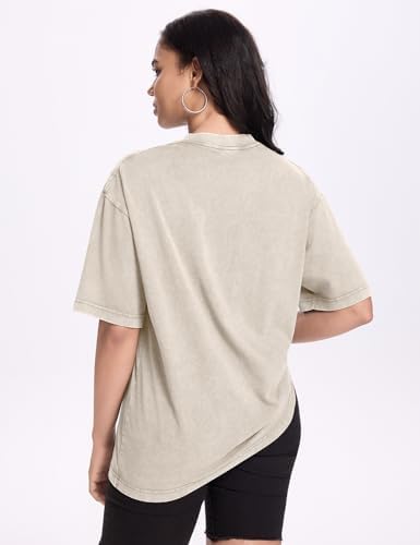 316u7Pw0YAL._AC_.jpg PEHMEA 3 Pcs Women's Oversized T-Shirts Cotton Short Sleeve Vintage Washed Baggy Boyfriend Streetwear Summer Tops(Black+Beige+ArmyGreen-L) at Amazon Women’s Clothing store