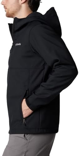 31G54h5MYCL._AC_.jpg Columbia Mens Ascender II Hooded Softshell Rain Jacket, Black, Small : Sports & Outdoors
