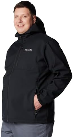 31znMoihSGL._AC_.jpg Columbia Mens Ascender II Hooded Softshell Rain Jacket, Black, Small : Sports & Outdoors