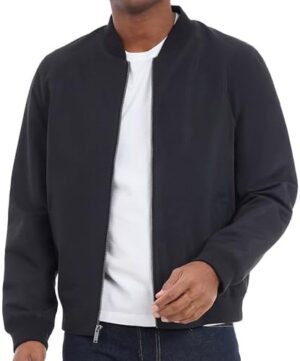 41-0SBM9jML._AC_.jpg Michael Kors Men's Lightweight Bomber Jacket, Wind and Water Resistant, Black, Large at Amazon Men’s Clothing store