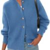 413Mr8juIqL._AC_.jpg PRETTYGARDEN Cardigan for Women 2026 Fall Fashion Long Sleeve Trendy Button Down Work Office Sweaters Cute Winter Jacket (Grey Blue,Small) at Amazon Women’s Clothing store