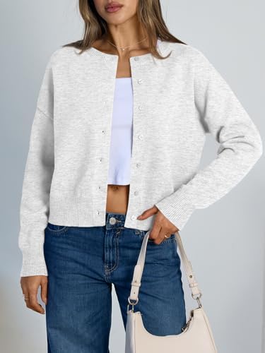 414MFiRYuBL._AC_.jpg Trendy Queen Cropped Cardigan Sweaters for Women Lightweight Y2k Fall Outfits Spring Fashion Clothes 2026 Grey M at Amazon Women’s Clothing store