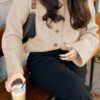 415RHhBM7L._AC_.jpg Cicy Bell Womens Chunky Knit Cardigan Sweaters Button Down Mock Neck Open Front Jacket Winter Casual Outerwear with Pockets Beige at Amazon Women’s Clothing store