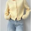 415X9fUKOoL._AC_.jpg SOLY HUX Women's Button Down Cropped Lightweight Cardigan Sweater Cute Fall Fashion 2025 Mustard Yellow X-Small at Amazon Women’s Clothing store