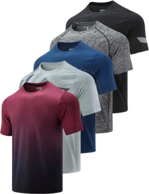 41JVvrGZunL._AC_.jpg 5 Pack Men’s Active Quick Dry Crew Neck T Shirts | Athletic Running Gym Workout Short Sleeve Tee Tops Bulk (Set 3, Large) : Clothing, Shoes & Jewelry