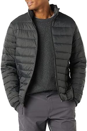 41NYTbdRtnL._AC_.jpg Amazon Essentials Men's Packable Lightweight Water-Resistant Puffer Jacket (Available in Big & Tall), Dark Grey, X-Large : Sports & Outdoors