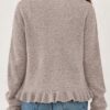 PRETTYGARDEN Womens Fall Button Down Cardigans Chunky Knit Ruffle Open Front Cropped Cardigan Sweaters Soft Long Sleeve Tops (Oatmeal,Medium) at Amazon Women’s Clothing store