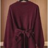 41SctFMtJBL._AC_.jpg GORGLITTER Women's Wrap Cardigan Deep V Neck Long Sleeve Dressy Sweater Business Casual Outfits Burgundy Large at Amazon Women’s Clothing store
