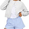 41TvftCBsCL._AC_.jpg Trendy Queen Cropped Cardigan Sweaters for Women Lightweight Y2k Fall Outfits Spring Fashion Clothes 2026 Grey M at Amazon Women’s Clothing store
