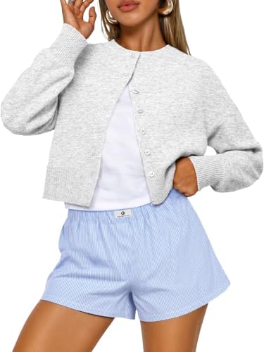 41TvftCBsCL._AC_.jpg Trendy Queen Cropped Cardigan Sweaters for Women Lightweight Y2k Fall Outfits Spring Fashion Clothes 2026 Grey M at Amazon Women’s Clothing store