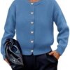 41VZGo3dYpL._AC_.jpg PRETTYGARDEN Cardigan for Women 2026 Fall Fashion Long Sleeve Trendy Button Down Work Office Sweaters Cute Winter Jacket (Grey Blue,Small) at Amazon Women’s Clothing store