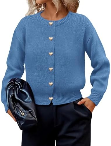41VZGo3dYpL._AC_.jpg PRETTYGARDEN Cardigan for Women 2026 Fall Fashion Long Sleeve Trendy Button Down Work Office Sweaters Cute Winter Jacket (Grey Blue,Small) at Amazon Women’s Clothing store