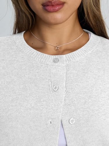 41Xxd21YIPL._AC_.jpg Trendy Queen Cropped Cardigan Sweaters for Women Lightweight Y2k Fall Outfits Spring Fashion Clothes 2026 Grey M at Amazon Women’s Clothing store