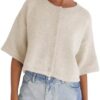 Springrain Cardigan Sweaters for Women Lightweight Knit Cropped Cardigan Button Up Solid Knitwear(Beige-L) at Amazon Women’s Clothing store