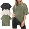 41d4YwJehIL._AC_.jpg PEHMEA 3 Pcs Women's Oversized T-Shirts Cotton Short Sleeve Vintage Washed Baggy Boyfriend Streetwear Summer Tops(Black+Beige+ArmyGreen-L) at Amazon Women’s Clothing store