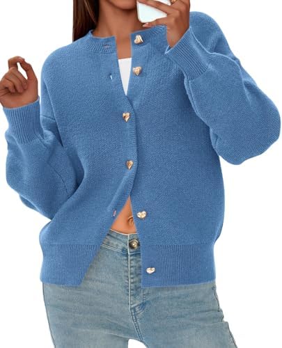 41hAc6pbP2L._AC_.jpg PRETTYGARDEN Cardigan for Women 2026 Fall Fashion Long Sleeve Trendy Button Down Work Office Sweaters Cute Winter Jacket (Grey Blue,Small) at Amazon Women’s Clothing store