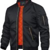 41j6VE45DL._AC_.jpg TACVASEN Black Bomber Jacket Men Zip Up Winter Windbreaker Lightweight Softshell Coats Outwear Black, M at Amazon Men’s Clothing store