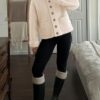 41moOFirCdL._AC_.jpg Cicy Bell Womens Chunky Knit Cardigan Sweaters Button Down Mock Neck Open Front Jacket Winter Casual Outerwear with Pockets Beige at Amazon Women’s Clothing store