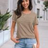 AUTOMET Short Sleeve Shirts for Women Summer Tops 2026 Spring Fashion Dressy Casual Outfits Lace Trendy Top Cute Work T Shirt Business Vacation Clothes Blouses Khaki XL at Amazon Women’s Clothing store