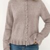 PRETTYGARDEN Womens Fall Button Down Cardigans Chunky Knit Ruffle Open Front Cropped Cardigan Sweaters Soft Long Sleeve Tops (Oatmeal,Medium) at Amazon Women’s Clothing store