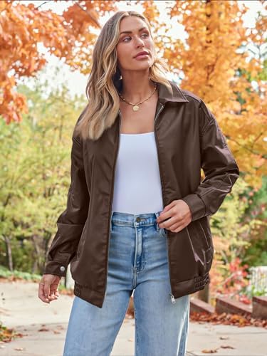 51HogCEXvzL._AC_.jpg AUTOMET Women's Oversized Faux Leather Jacket - Fall Motorcycle Style Coat with Zipper Closure Brown M at Amazon Women's Coats Shop