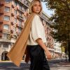 Springrain Cardigan Sweaters for Women Lightweight Knit Cropped Cardigan Button Up Solid Knitwear(Beige-L) at Amazon Women’s Clothing store