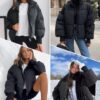 Gihuo Women’s Winter Cropped Puffer Jacket Coat Short Warm Quilted Jacket(Black-M) at Amazon Women's Coats Shop