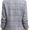 Mina Self Women's 2026 Plaid Houndstooth Coat - Lightweight Fully Lined Button Casual Daily Office Work Jacket with Pockets