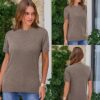 8178rhEyQvL._AC_SX342_ Arach&Cloz Women's Lightweight Wool-Blend Short Sleeve Sweater Top, Business & Casual Style