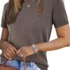 81OlQsvzDuL._AC_SY445_ Arach&Cloz Women's Lightweight Wool-Blend Short Sleeve Sweater Top, Business & Casual Style