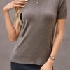 81OxHXgI-mL._AC_SY445_ Arach&Cloz Women's Lightweight Wool-Blend Short Sleeve Sweater Top, Business & Casual Style
