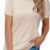 81bOLZYYrUL._AC_SY445_ Arach&Cloz Women's Lightweight Wool-Blend Short Sleeve Sweater Top, Business & Casual Style
