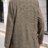 Mina Self Women's 2026 Plaid Houndstooth Coat - Lightweight Fully Lined Button Casual Daily Office Work Jacket with Pockets
