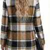 Mina Self Women's 2026 Plaid Houndstooth Coat - Lightweight Fully Lined Button Casual Daily Office Work Jacket with Pockets